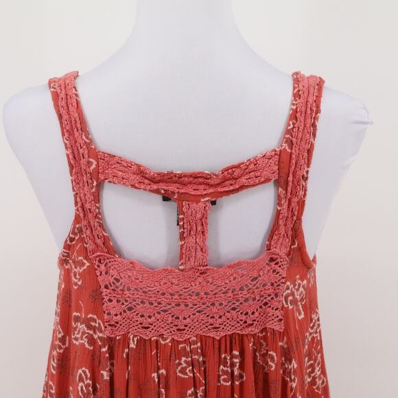 Angie Babydoll Dress Women’s M Boho Crochet Floral Summer Hippie Indie Beachy - Picture 4 of 10